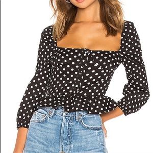 Majorelle polka dot top